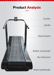 Tapis roulant commerciale curvo tapis roulant Fitness da palestra commerciale auto-generato senza alimentazione nessun tapis roulant a curva motoria con resistenza - Product Image 3