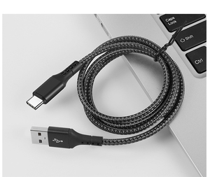 2024新设计usb电缆黑色2.4A usb至c 12w快速充电尼龙迷你usb c型数据线 - Product Image 6