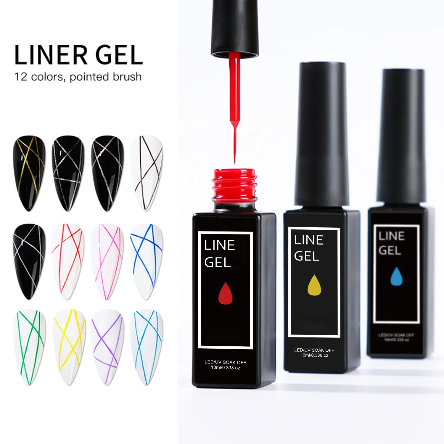 OEM Line-suministros para uñas de Gel francés, pintura de alta pigmentación, esmalte de Gel delineador