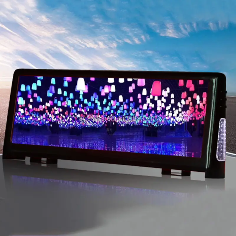 Signalisation et affichage numériques Double face pour toit de Taxi, publicité HD P3mm, affichage de texte défilant à LED