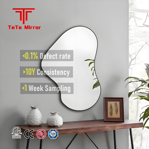 Tete tùy chỉnh bán buôn tắm gương kim loại <span class=keywords><strong>s</strong></span>ắt khung trang trí nội thất thương mại vỡ gương cho tường treo ngang & dọc - Product Image 1
