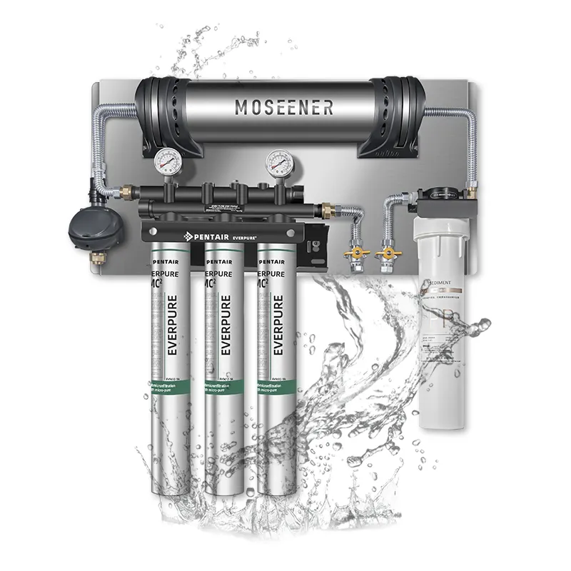 Purificador de água doméstico elétrico comercial 50 a 100GPD dispensador de água por osmose reversa direta com filtro de baioneta