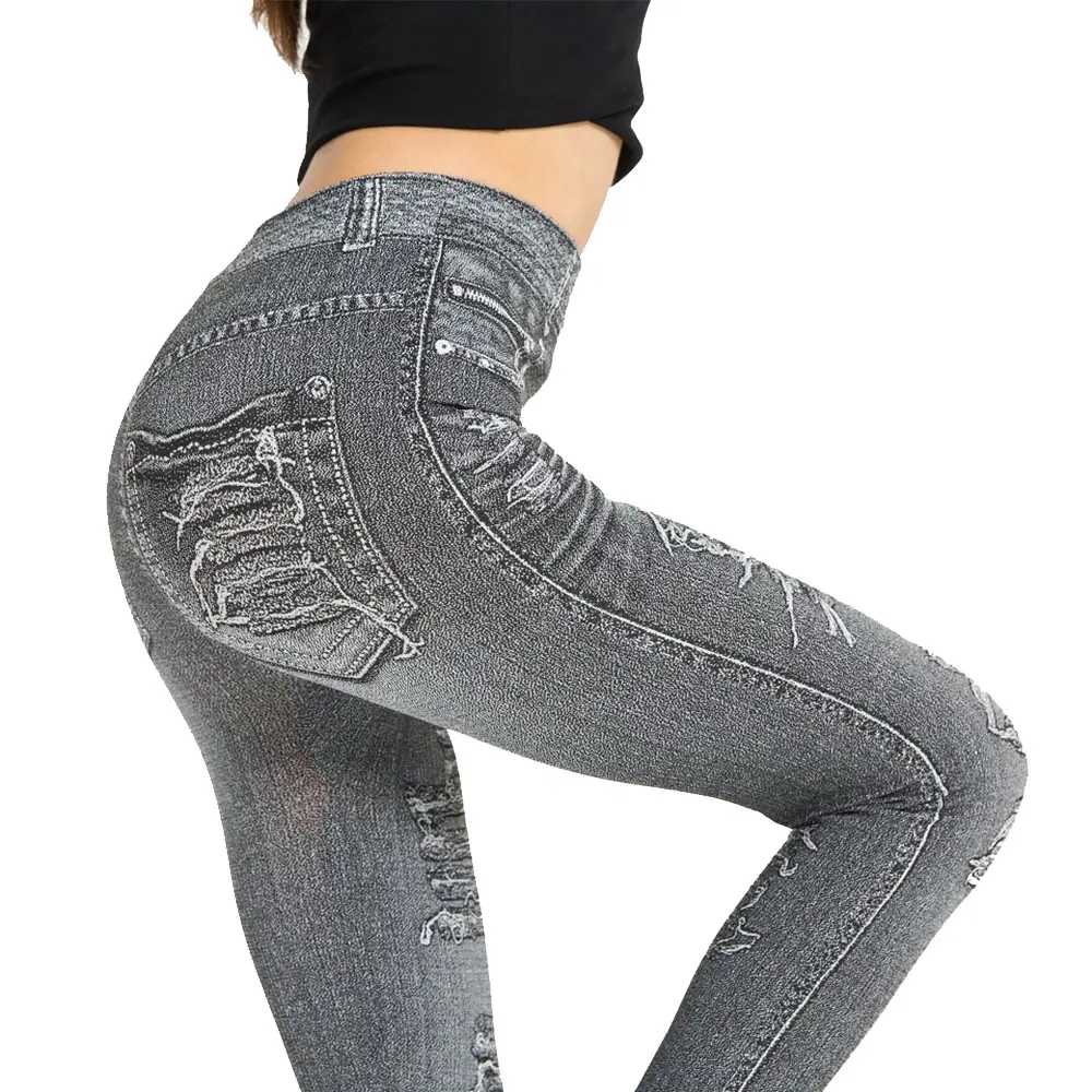 WJ070-pantalones vaqueros elásticos informales para mujer, Jeans con hilera de botones, realce de trasero, pantalones vaqueros de imitación, mallas