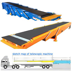 Nastro trasportatore di carico telescopico per lo scarico di container espandibile nastro trasportatore Anti-collisione con design di sicurezza lungo