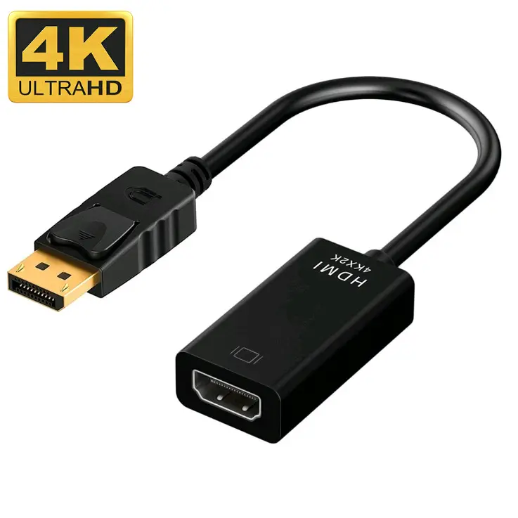 Magelei-Puerto de pantalla chapado en oro personalizado, macho a HDMI hembra DP a HDMI, Cable adaptador para proyector, Monitor de TV, 4k x 2k