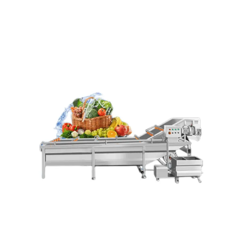 Linha de produção totalmente automática de secagem a ar Equipamento vegetal multifuncional Máquina de limpeza de bolhas de frutas e vegetais