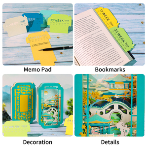 New Arrival Spring Chinese Traditional Garden Building <strong>Block</strong> <strong>Notes</strong> 105 Paper Laser Cut Crafts 3D Calendar Paper <strong>Cube</strong> for Decor - Product Image 3