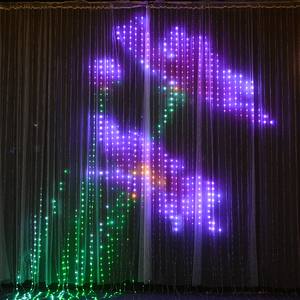 Cortina de luces Led RGB con Control por aplicación, iluminación inteligente, decoración navideña, IP65, personalizada, para bodas - Product Image 4