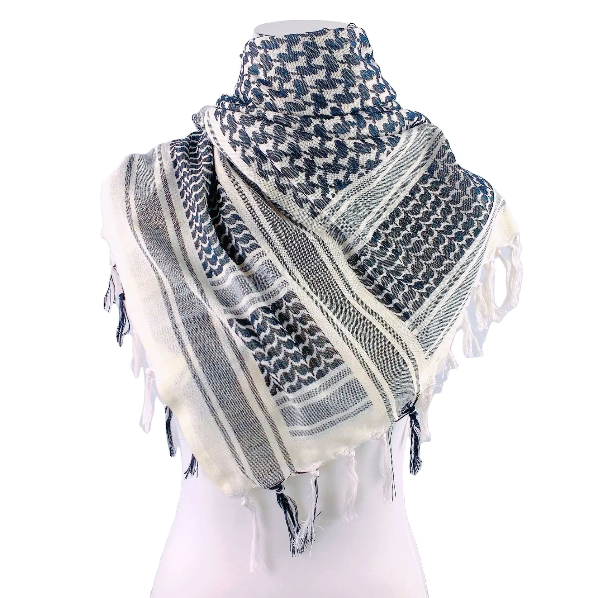 10 colores Shemagh Palestina Keffiyeh bufanda árabe negro sobre blanco Kufiya Arafat Hatta marca Original algodón bufanda Unisex