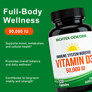 Высококачественные капсулы витамина D органические добавки халяльный Витамин D 3 50000Iu кальция витамин D3 капсулы - Product Image 3