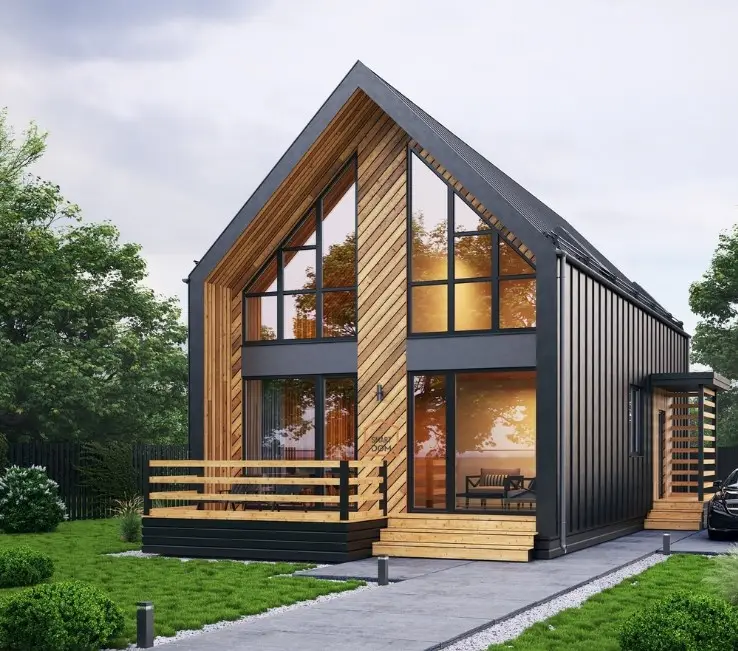 Maisons préfabriquées en acier inoxydable, maison moderne, prédécoupée