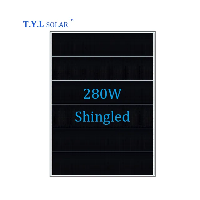 Paneles solares imbricados de un solo cristal, paneles solares portátiles en la azotea de 250W 260W 270W 280W