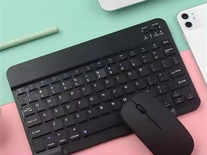 Teclado Delgado BT, Mini teclado inalámbrico portátil para oficina, tableta, teléfono, teléfono inteligente, ratón y teclado, compatible con ingeniería humana - Product Image 5
