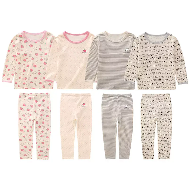 Conjunto de pijama para niños, ropa interior bonita de manga larga, Unisex, venta al por mayor