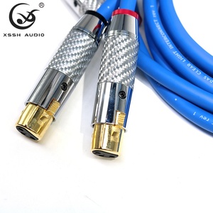 Cabo de interconexão iluminado, 1 par yivo xssh 10mm, cabo de áudio xlr microfone de controle de sinal de diâmetro com 3 pinos de fibra de carbono