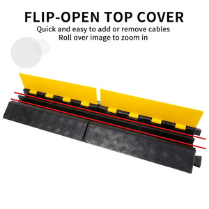 Kablo rampası 1 paket 3 kanal PVC kauçuk kablo koruyucu, 44000lbs kapasiteli ağır hız darbelere hortum kordon koruyucu rampalar - Product Image 6