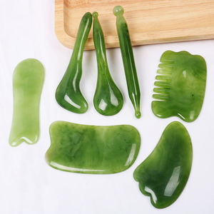 Kalp şekilli Gua Sha Guasha kurulu yeşil gül kuvars yeşim taş kazıma masaj aleti gua sha kurulu - Product Image 4