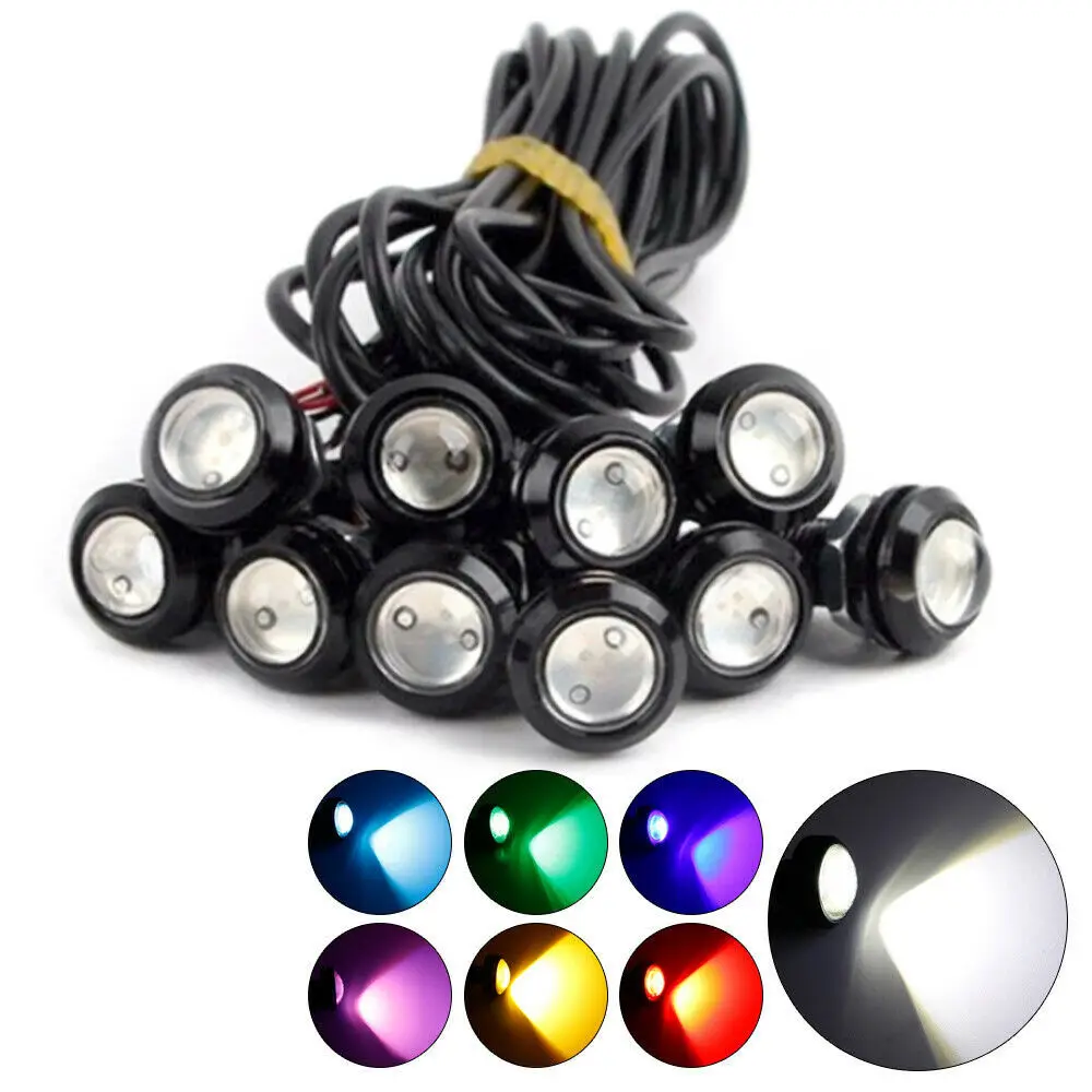 12V 3W COB 18MM Car Led Eagle Eye Light for Universal DRL Daytime Running Light Grille Backup Reverse Signal Lamp Waterproof