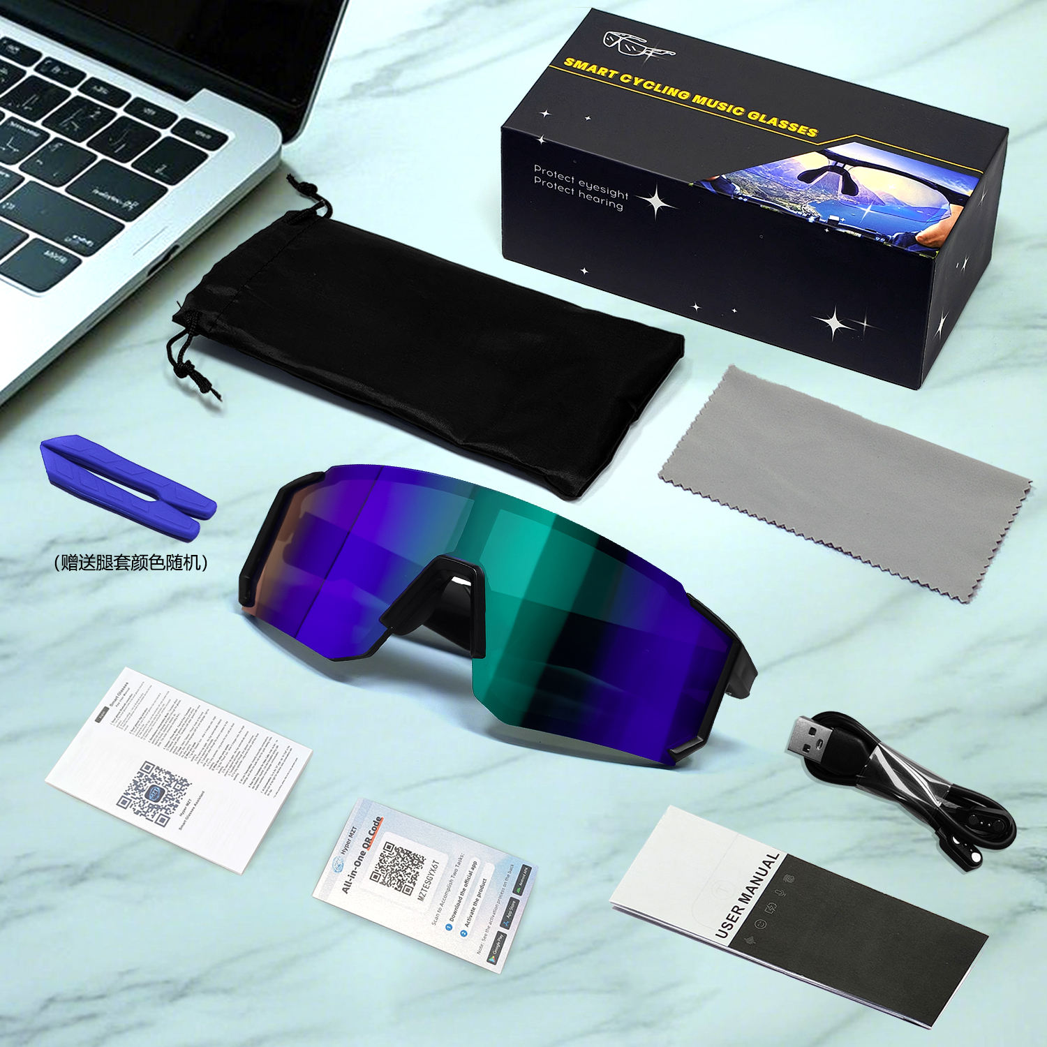 Black frame-Green purple gradient