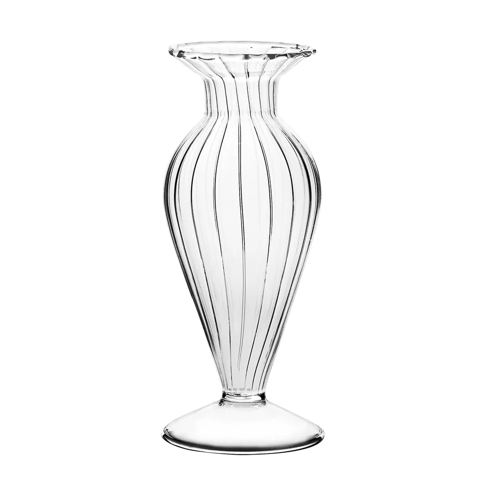 Vaso da tavolo in vetro trasparente con Design Art déco europeo vaso da fiori per terrario realizzato in Cina