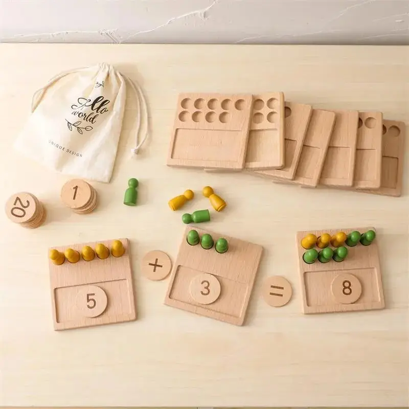 Early Learning Number Cognition Toy Children Peg Counting Game Montessori Math Teaching Aids Kids Educational Wooden Toys