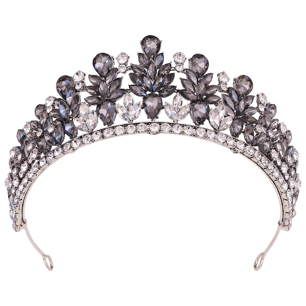 Argento antico bianco-diamante, stile diamante nero trasparente.