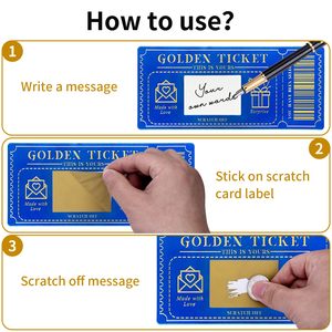 บัตรขูดรางวัลรางวัลการพิมพ์แบบกำหนดเองบัตรทอง6ชิ้น - Product Image 3