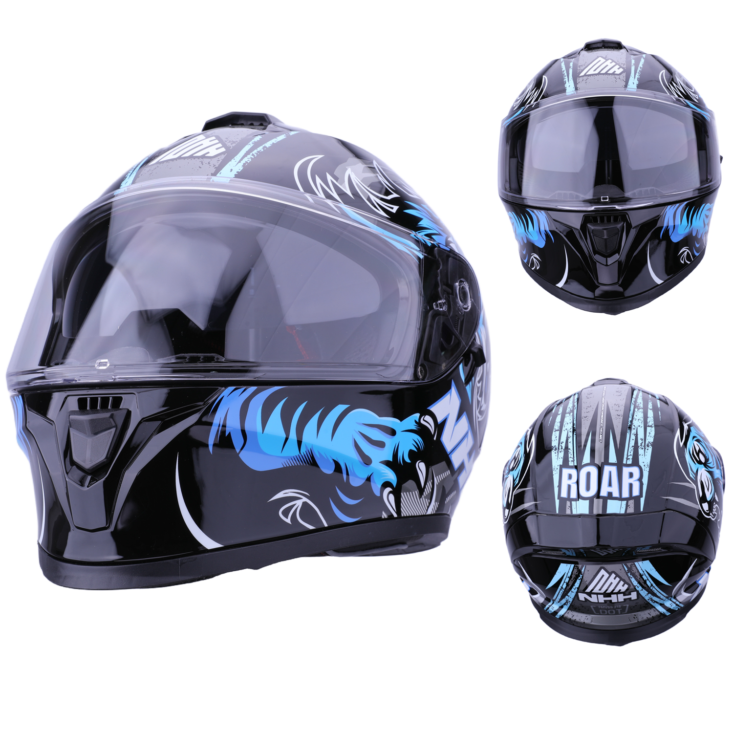 Noir brillant / ROAR bleu