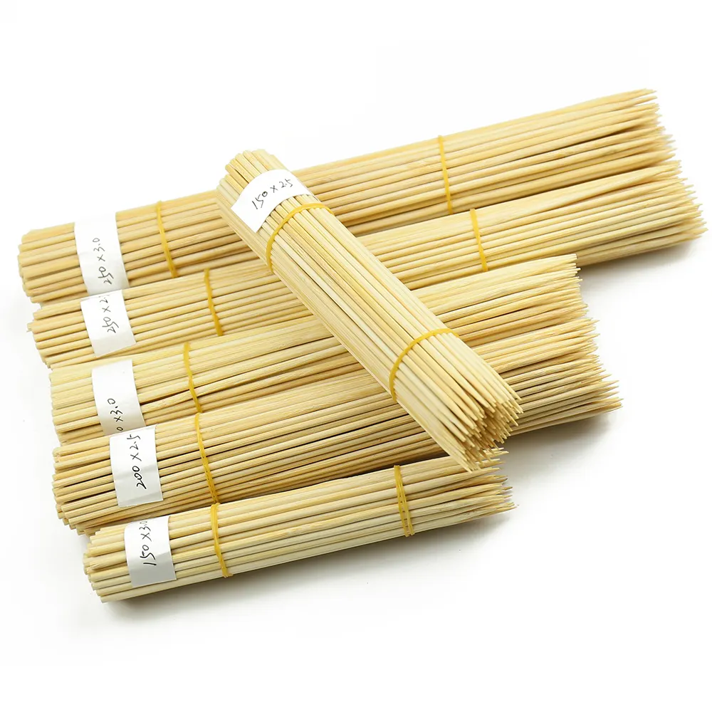 Palos de pincho de bambú natural-Accesorios versátiles para parrilla para Kabobs