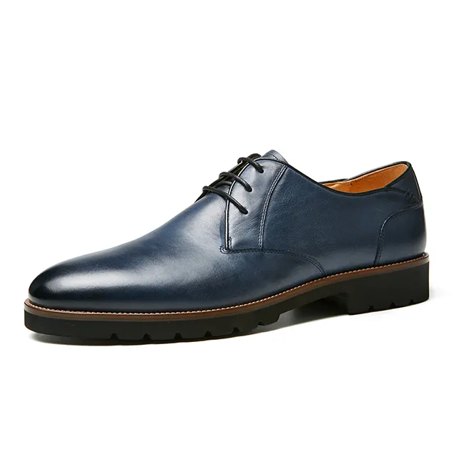 Guangzhou factory-zapatos informales de cuero para hombre, calzado formal de cowboy blue office para fiesta