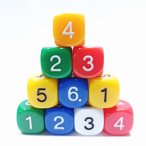 Acrylic 16mm D6 Number Multicolor Dice for Education Board <strong>Game</strong> Four Rules of Arithmetic Corner Custom Family Playing <strong>Game</strong> Set - Product Image 1