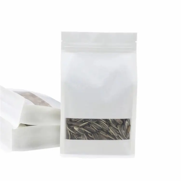 Geri dönüşümlü alüminize Kraft kağıt sekiz tarafı mühür çay paketleme torbası kurutulmuş meyve tahıl gıda mevcut çeşitli özellikler