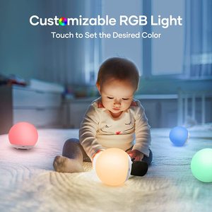 Диммируемый ночник RGB с сенсорным переключателем, аккумулятор 2600 мАч и таймер автоматического выключения для украшения прикроватного столика для детской комнаты - Product Image 4