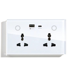 Interruptores inteligentes de enchufes de pared USB tipo C Sistema de automatización del hogar con control remoto Interruptores de salidas universales Red Zigbee