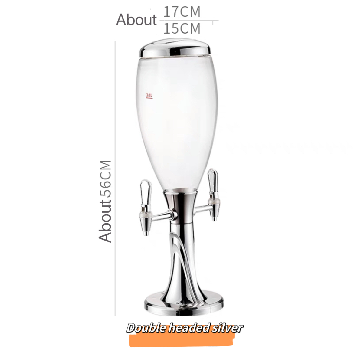 Silvery Double faucet