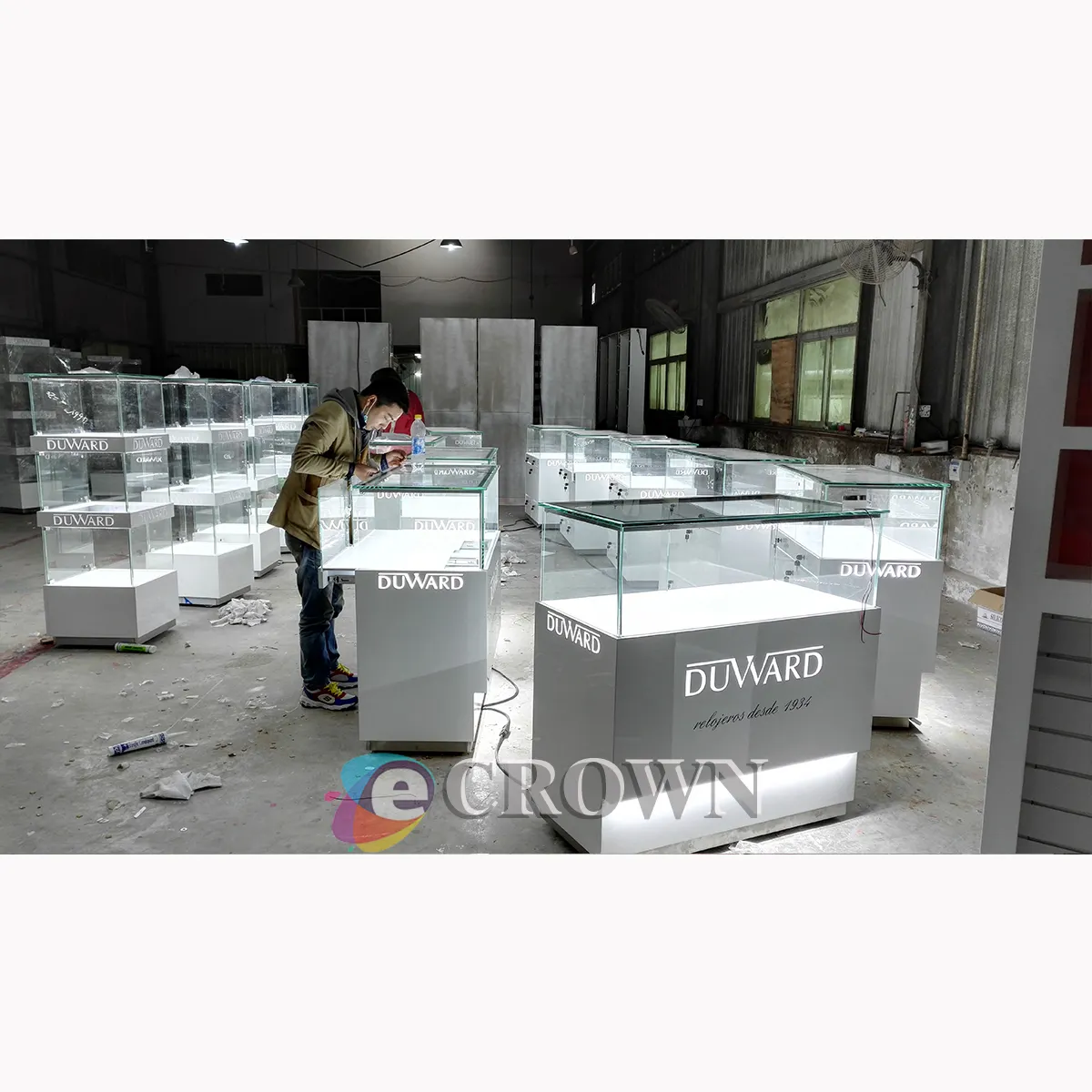 Advertising kiosk design shop fixuture watch Retail shop showcase Wood wrist watch counter cabinet