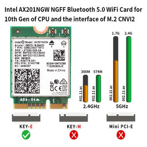 Card Mạng EDUP M.2 Băng Tần Kép 3000Mbps, Card Mạng In-tel AX201 NGW 2.4G/5G 802.11ax Wifi6 - Product Image 5