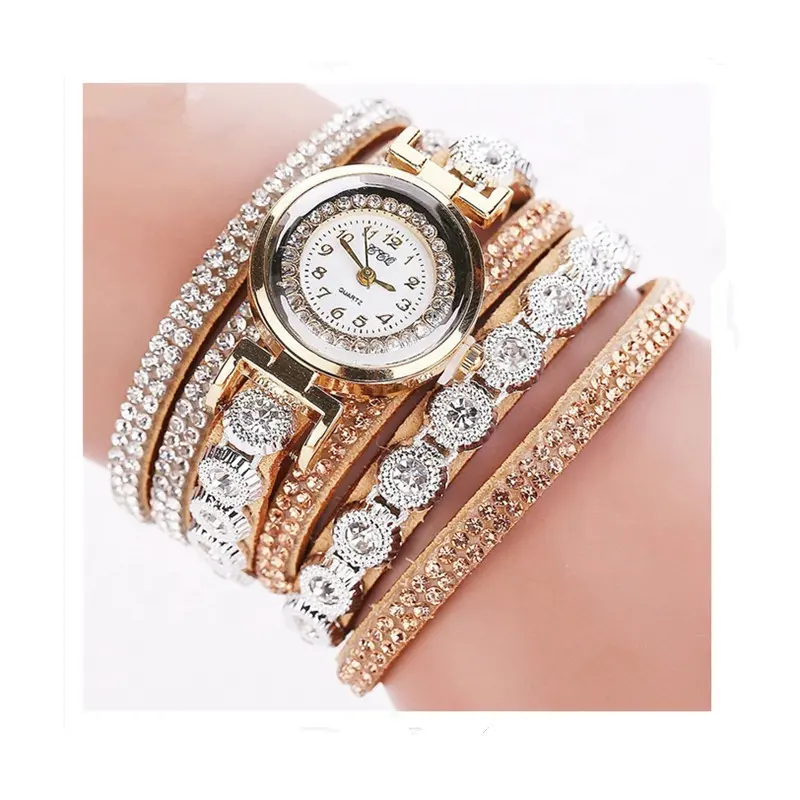 Orean-Reloj de pulsera con diamantes y correa de terciopelo para mujer, conjuntos de joyería a la moda