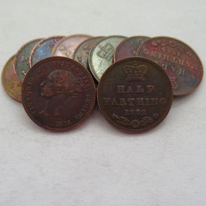 复制英国整套10件 (1839-1856) 半价铜装饰纪念定制硬币