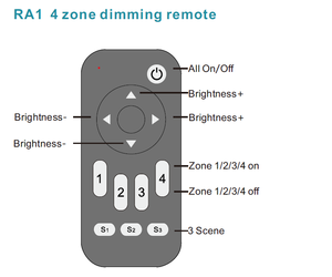 RA1 4 зоны dimiming пульт дистанционного управления RF2.4G беспроводной пульт дистанционного управления с одноцветный светодиодный диммер контроллер - Product Image 3