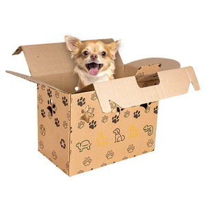 Pet köpek hayvan ambalaj taşıma taşıyıcı kutusu küçük Pet dayanıklı kedi karton nakliye kağit kutu ile özel LOGO - Product Image 2