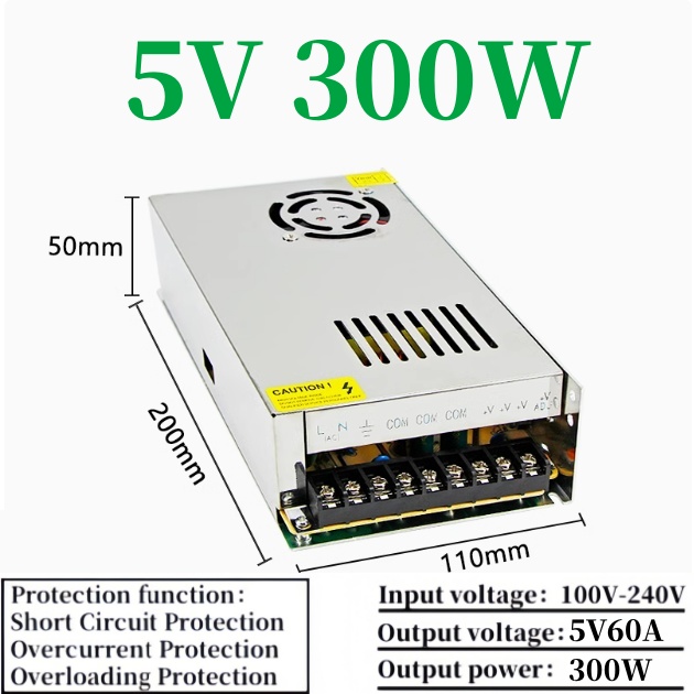 S-300-5(5V60A) พร้อมพัดลมระบายความร้อน
