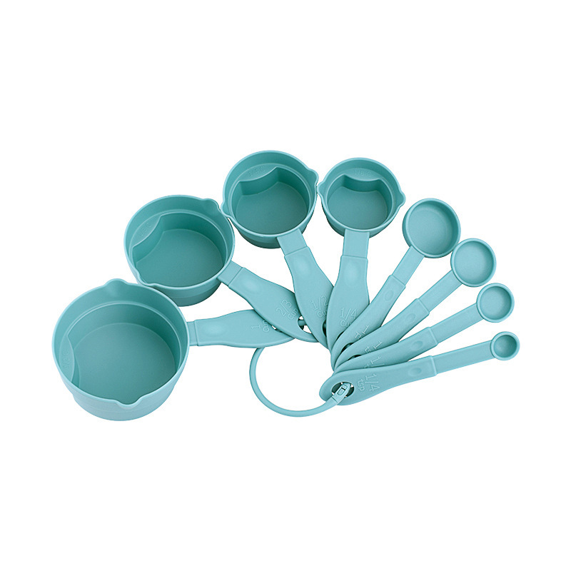Juego de 8 piezas de tazas de medir y cucharas (lago verde)