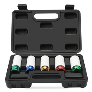 ชุดซ็อกเก็ตที่มีสีสันหนัก15 17 19 21 22มม. 1/2 "5ชิ้นซ็อกเก็ตลึกผลกระทบ1/2" ซ็อกเก็ตผลกระทบหนักชุดเมตริก - Product Image 1