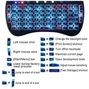 Mini teclado de retroiluminación inalámbrico inglés ruso español 2,4G Air Mouse Touchpad remoto para Android TV Box ordenador Digital I8 - Product Image 4
