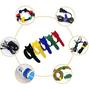 8 Inch Reusable Back to Back Soft Nylon Reusable Fastening <strong>Hook</strong> <strong>and</strong> <strong>Loop</strong> Cable <strong>Tie</strong> - Product Image 3
