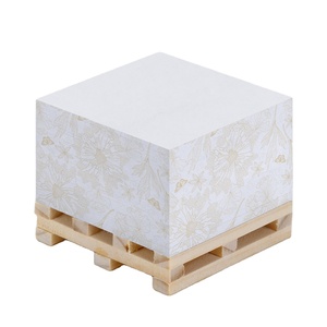 Bloc de notas cuadrado de diseño personalizado, 4 lados, papel autoadhesivo, notas adhesivas, embalaje de paleta de madera OEM - Product Image 1