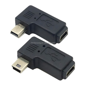 迷你USB 5针公母扩展适配器90度左右倾斜迷你USB连接器适配器 - Product Image 1