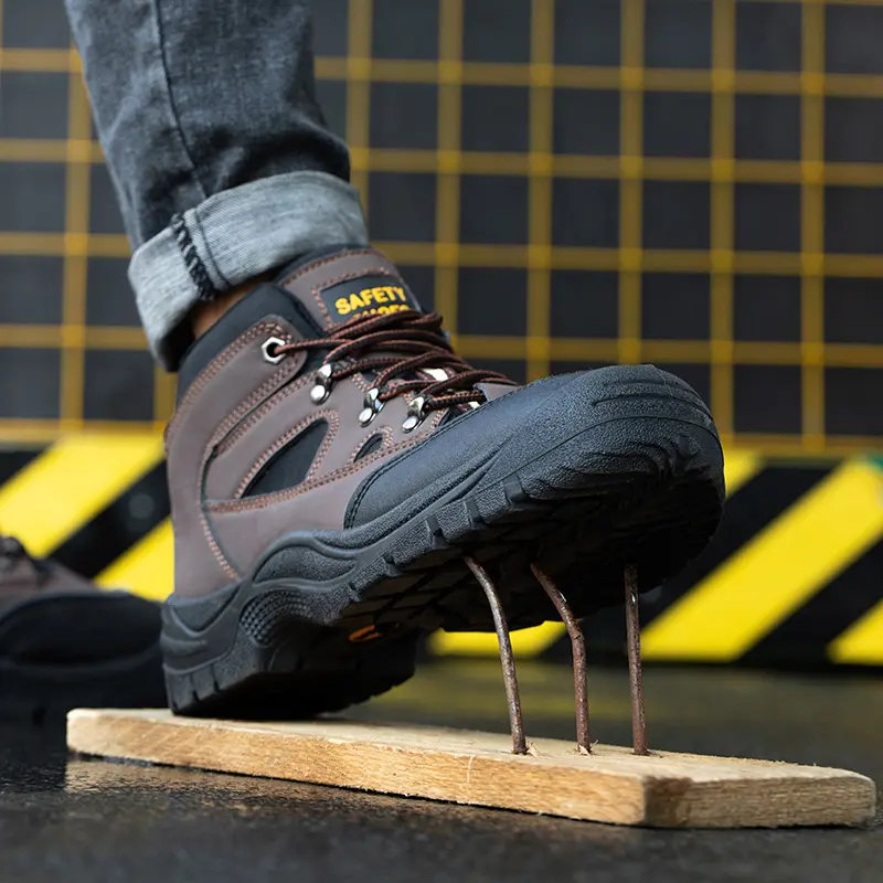 Маслостойкая Нескользящая рабочая обувь, стальной носок, промышленная безопасная обувь, строительные защитные ботинки