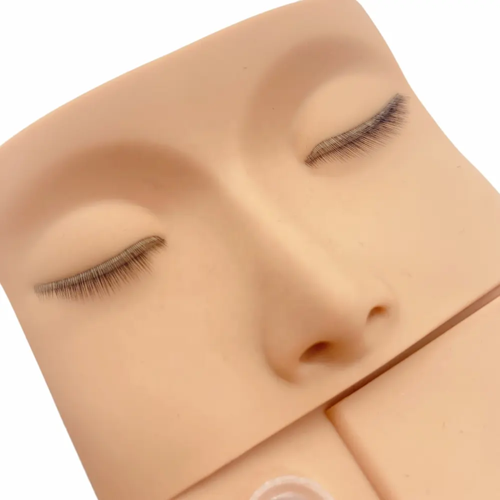 Cabeza de Maniquí de entrenamiento 3D para extensión de pestañas actualización práctica de silicona reutilizable cabeza de muñeca de goma cara herramientas de maquillaje al por mayor